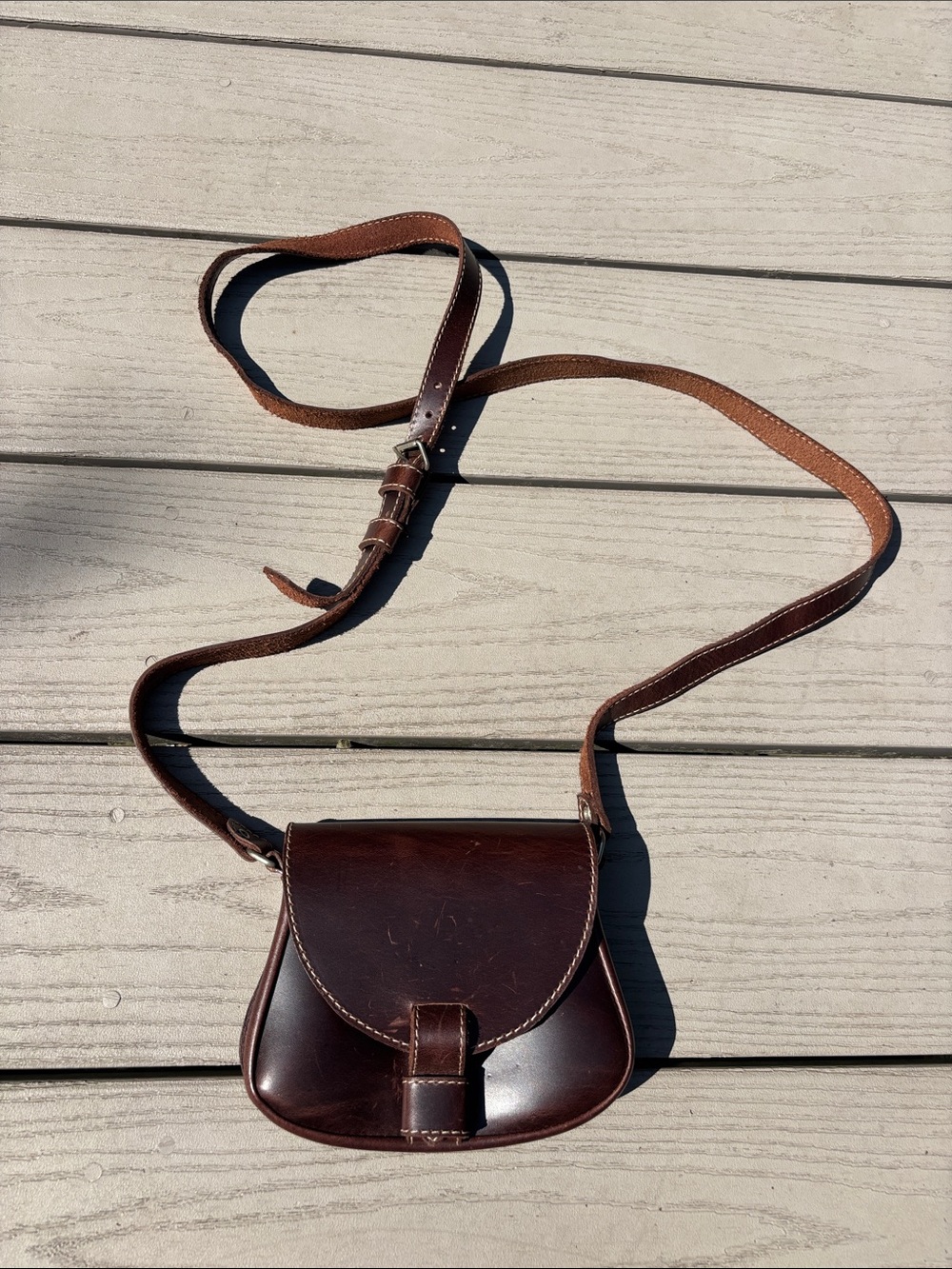 Classic Brown Leather Crossbody Bag